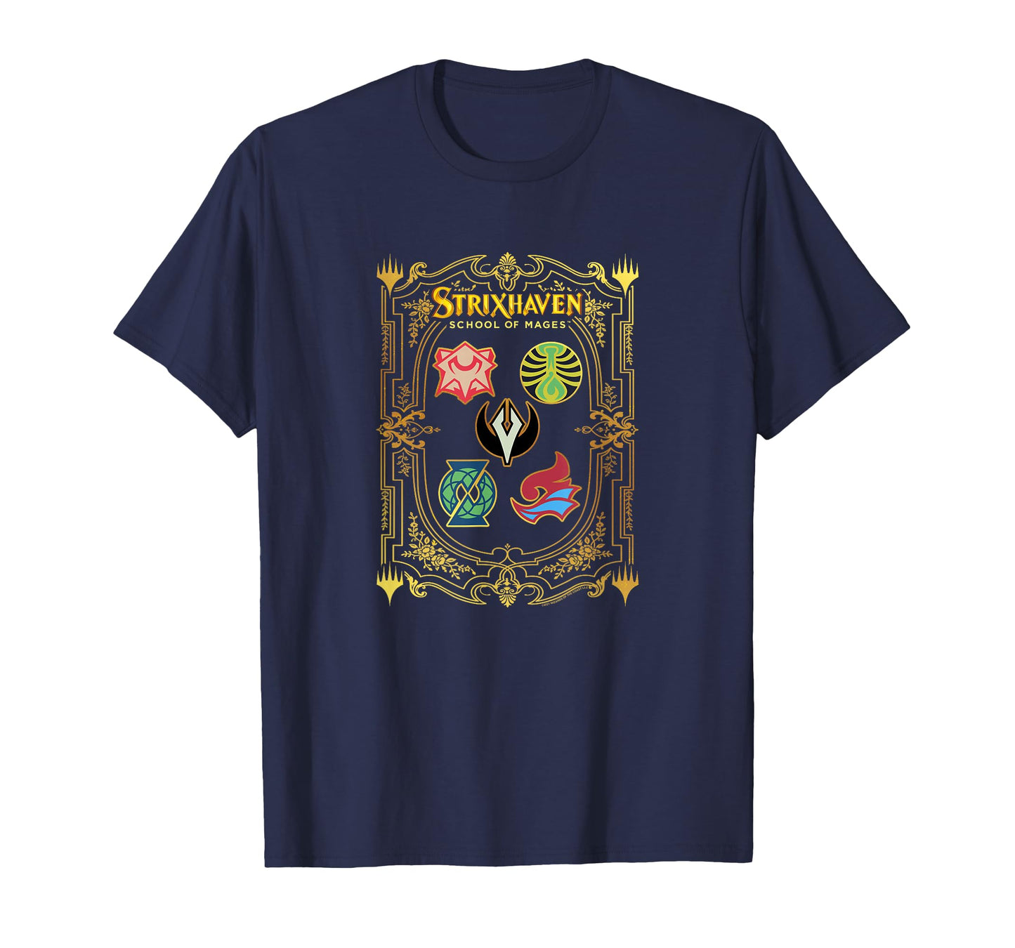 Magic: The Gathering Strixhaven Magic School Bordered Crests T-Shirt