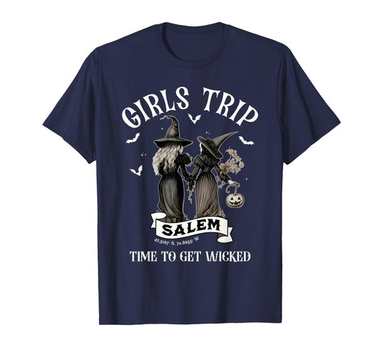 Retro Girls Trip Salem Time To Get Witch Funny Halloween T-Shirt