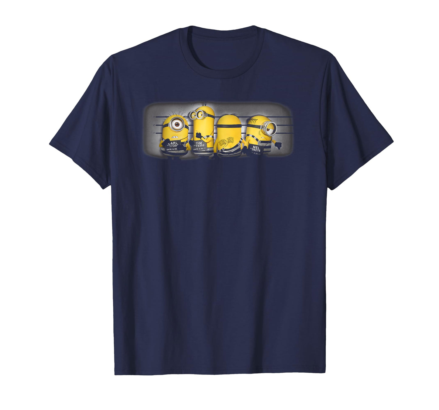 Despicable Me Minions Group Mug Shot Graphic T-Shirt T-Shirt Small