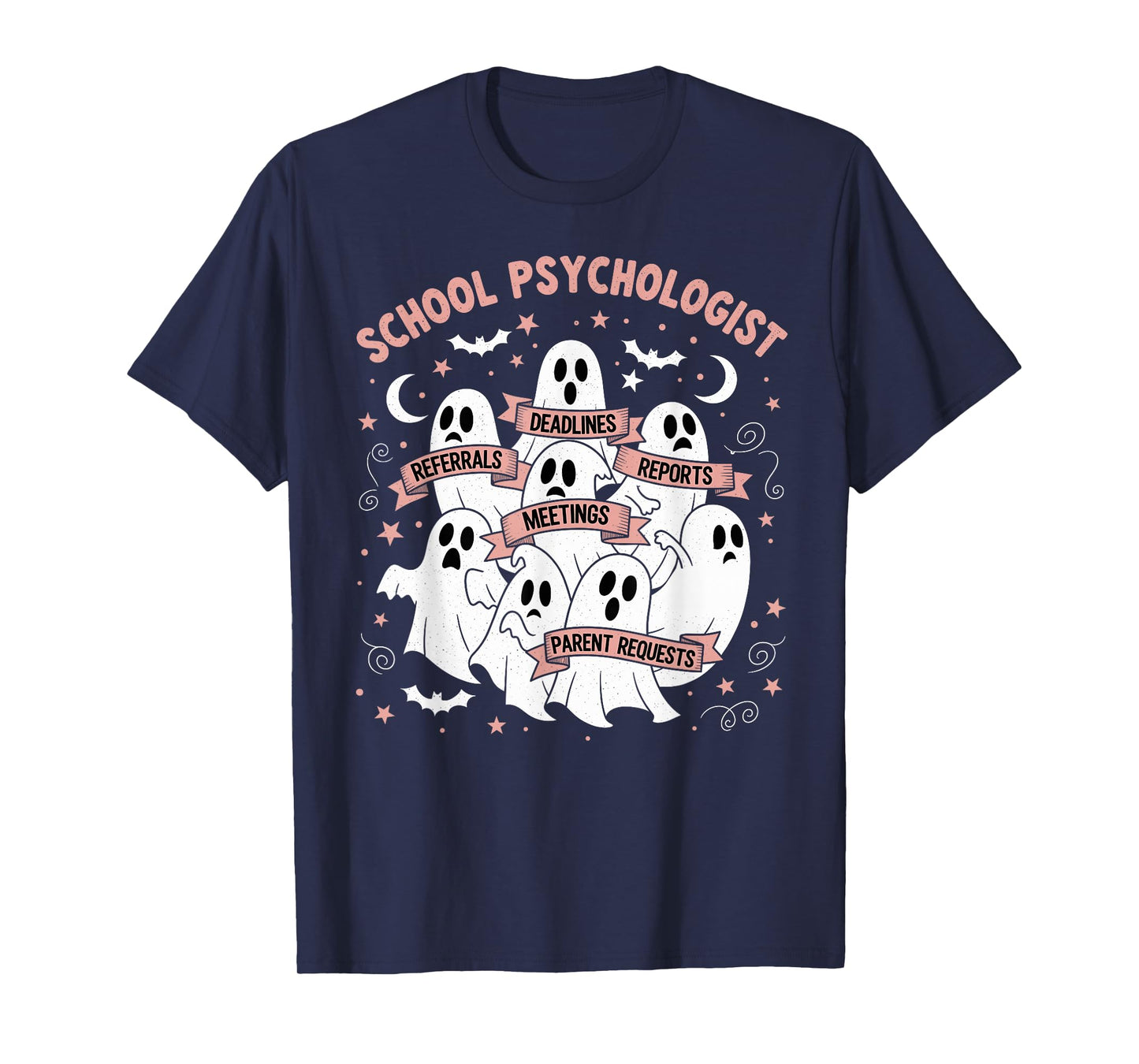 School Psychologist Halloween Ghosts Psych Funny Halloween T-Shirt