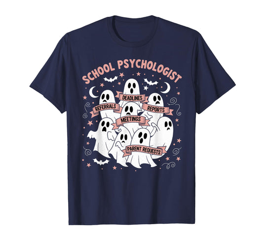 School Psychologist Halloween Ghosts Psych Funny Halloween T-Shirt