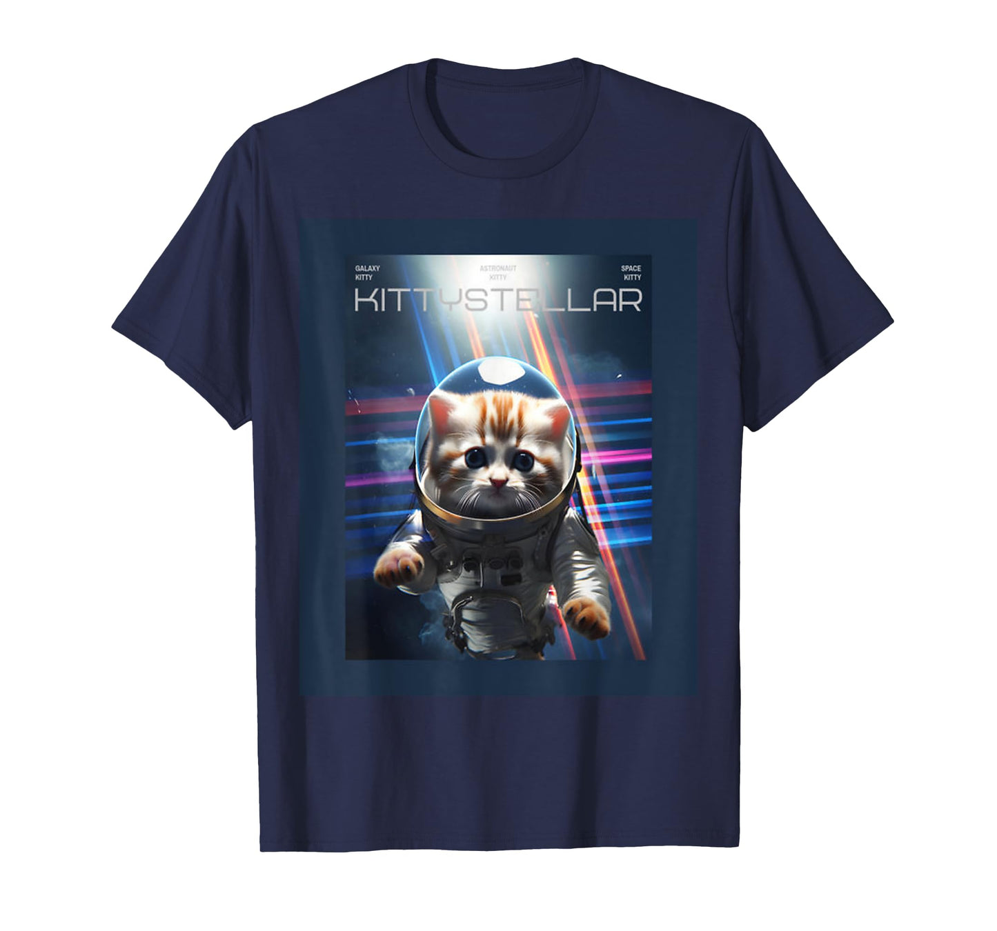 Astronaut Cat with Interstellar Space Aesthetic Movie Poster T-Shirt
