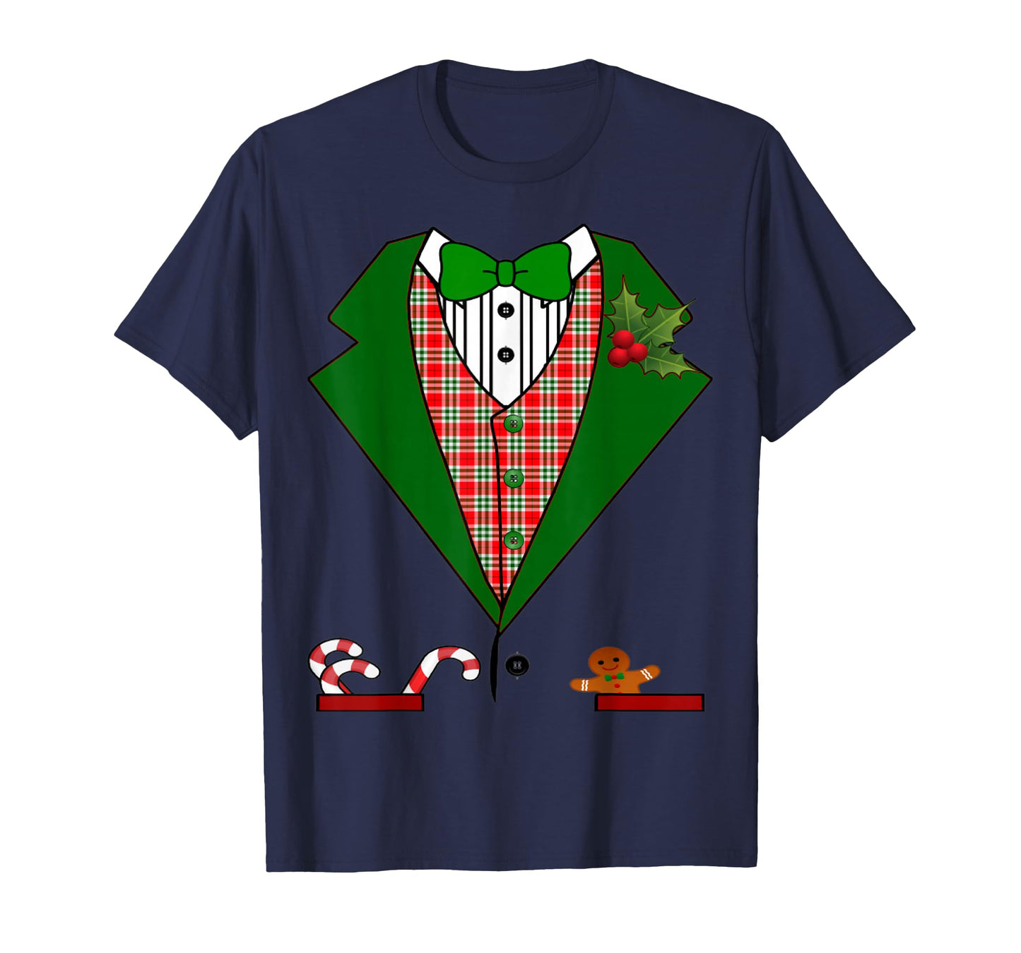 Tuxedo For Men & Boys Christmas Red And Green Tux T-Shirt