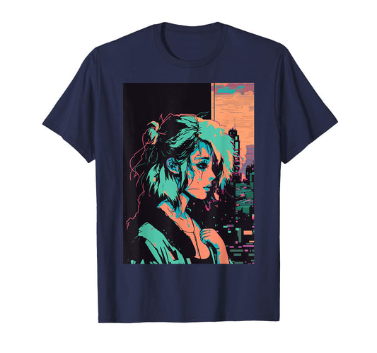 Japanese Vaporwave Sad Anime Girl Indie Aesthetic Otaku T-Shirt