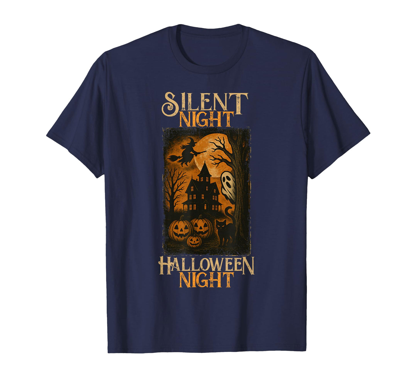 Funny Halloween Poster Silent Night Halloween Night T-Shirt