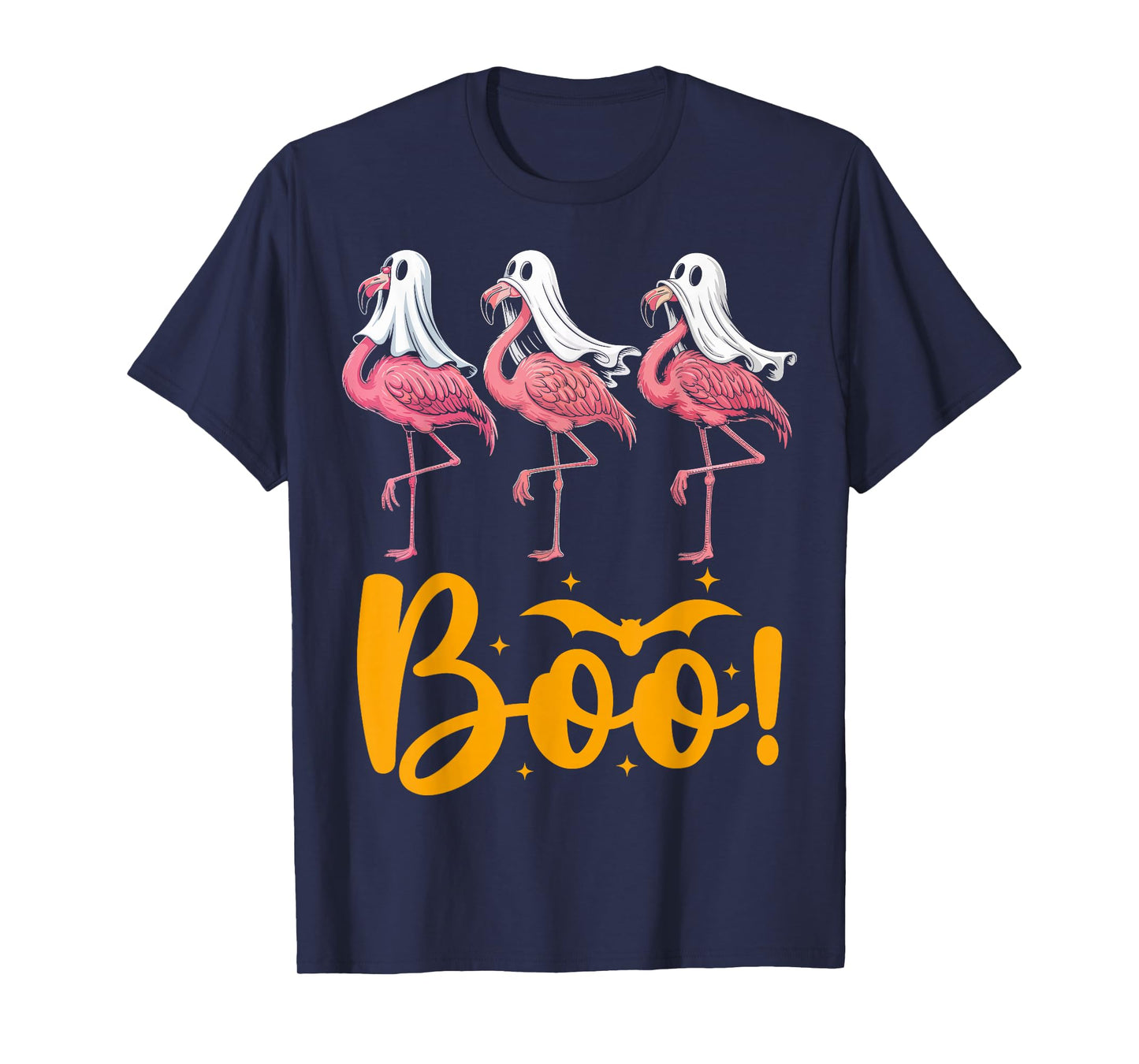 Boo Flamingo Lover Spooky Ghost Trick or Treat Halloween T-Shirt