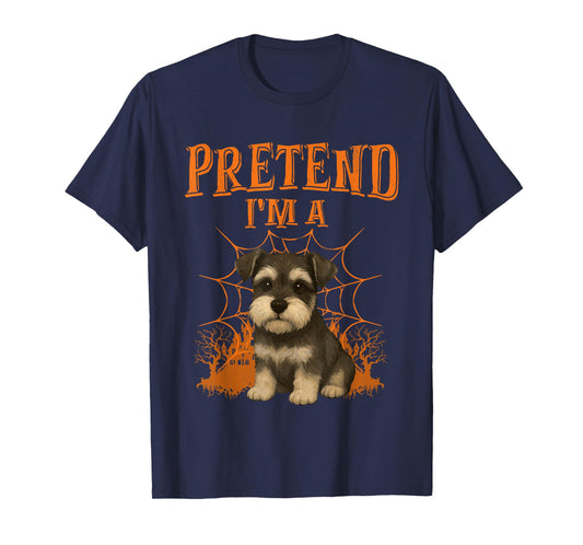 Pretend I’m A Schnauzer Halloween Dog Lover Spooky Spiderweb T-Shirt