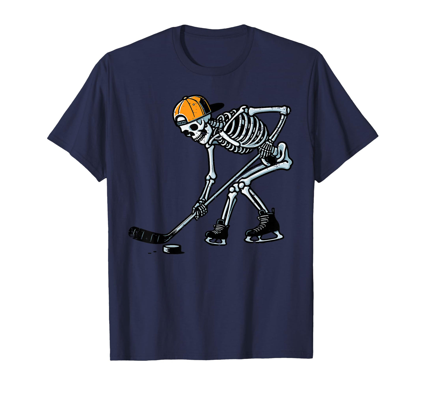 Halloween Ice Hockey Skeleton Costume Boys Kids Youth Men T-Shirt