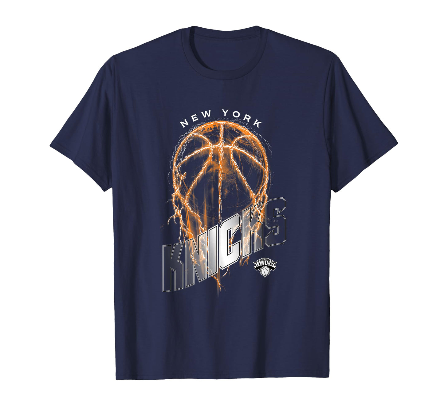 NBA New York Knicks Lightning Bolt Basketball Logo T-Shirt