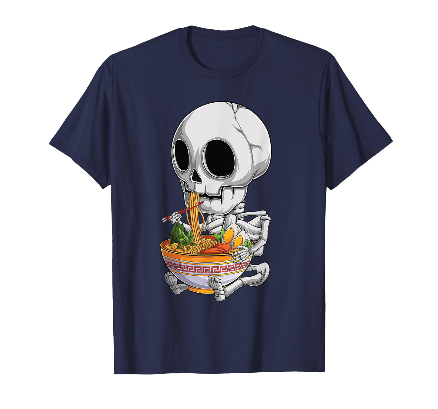 kawaii japanese anime Skeleton Halloween ramen Food Lovers T-Shirt