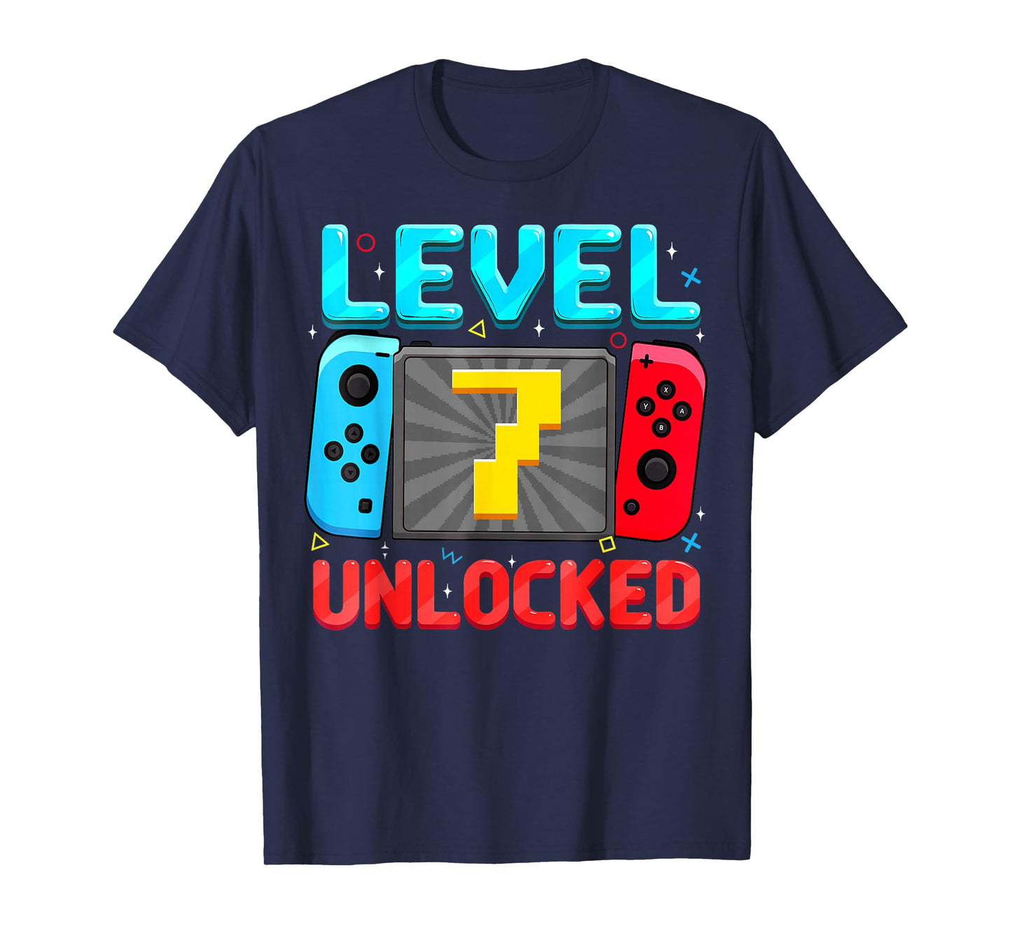 Level 7 Unlocked 7th Birthday Boy Gamer 7 Year Old Gift T-Shirt