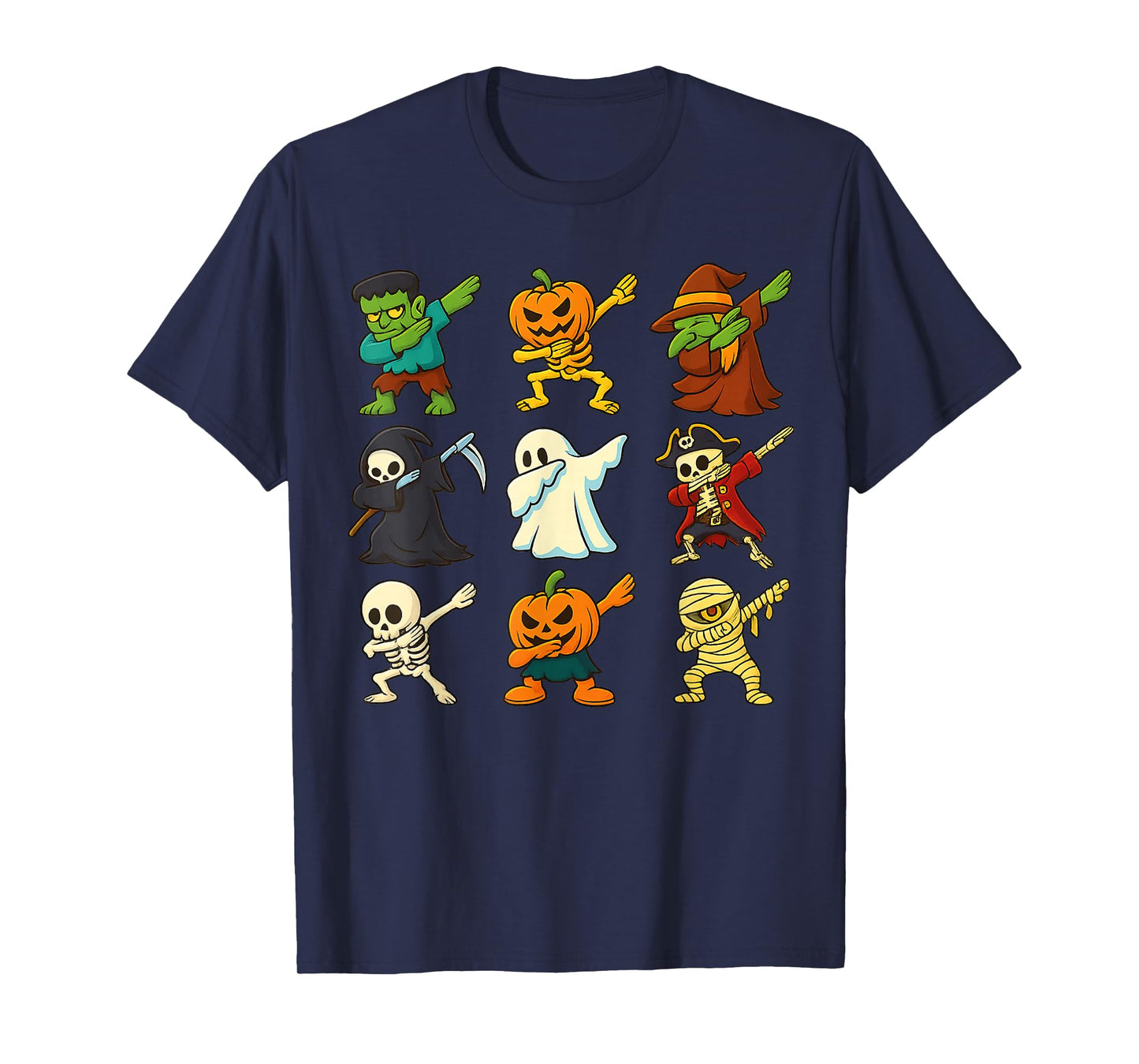 Dabbing Halloween Skeleton Pumpkin Ghost Scary Vampire T-Shirt