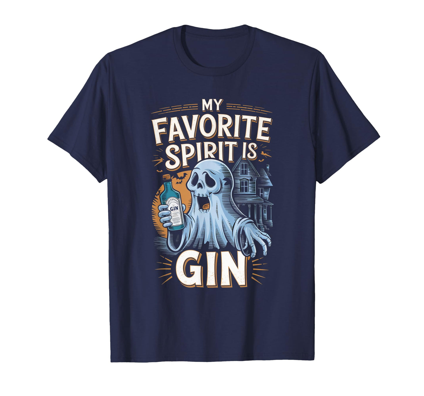 My Favorite Spirit Is Gin Ghost Halloween Gin T-Shirt