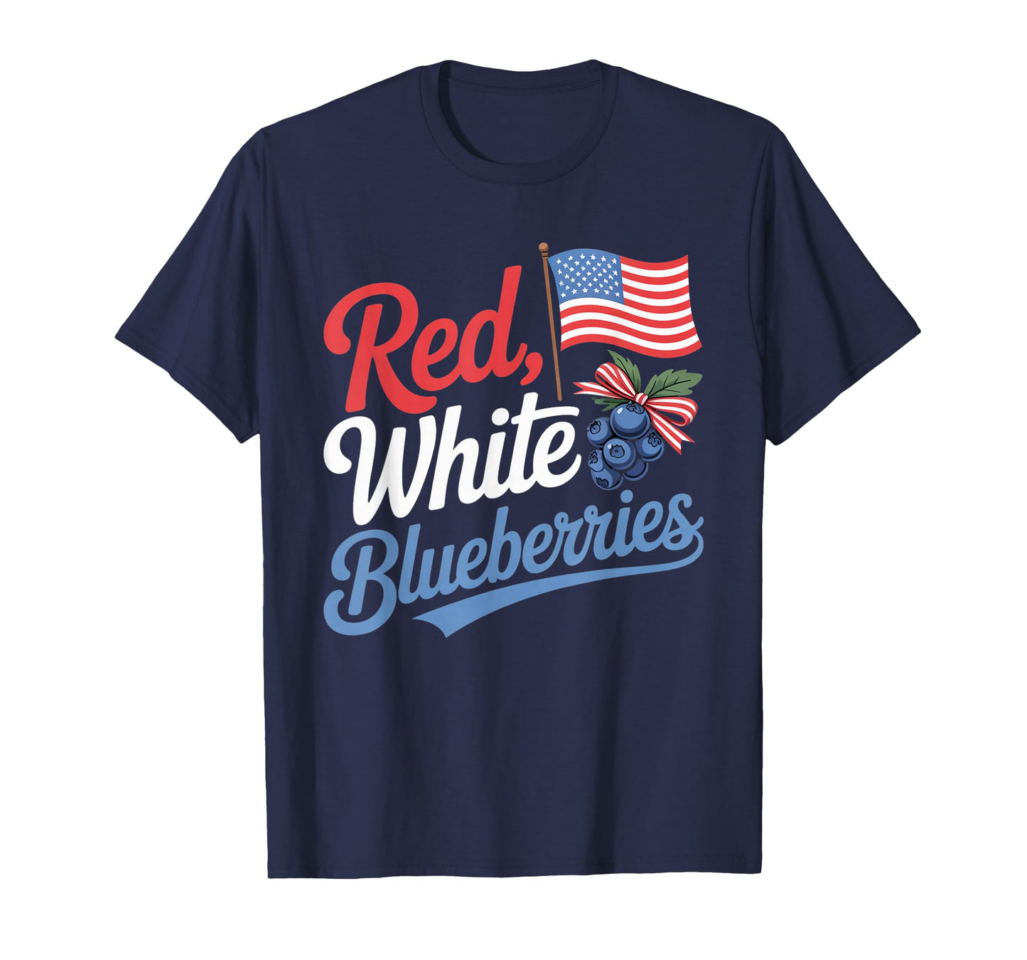 Funny Retro Red, White and Blueberries Patriot T-Shirt