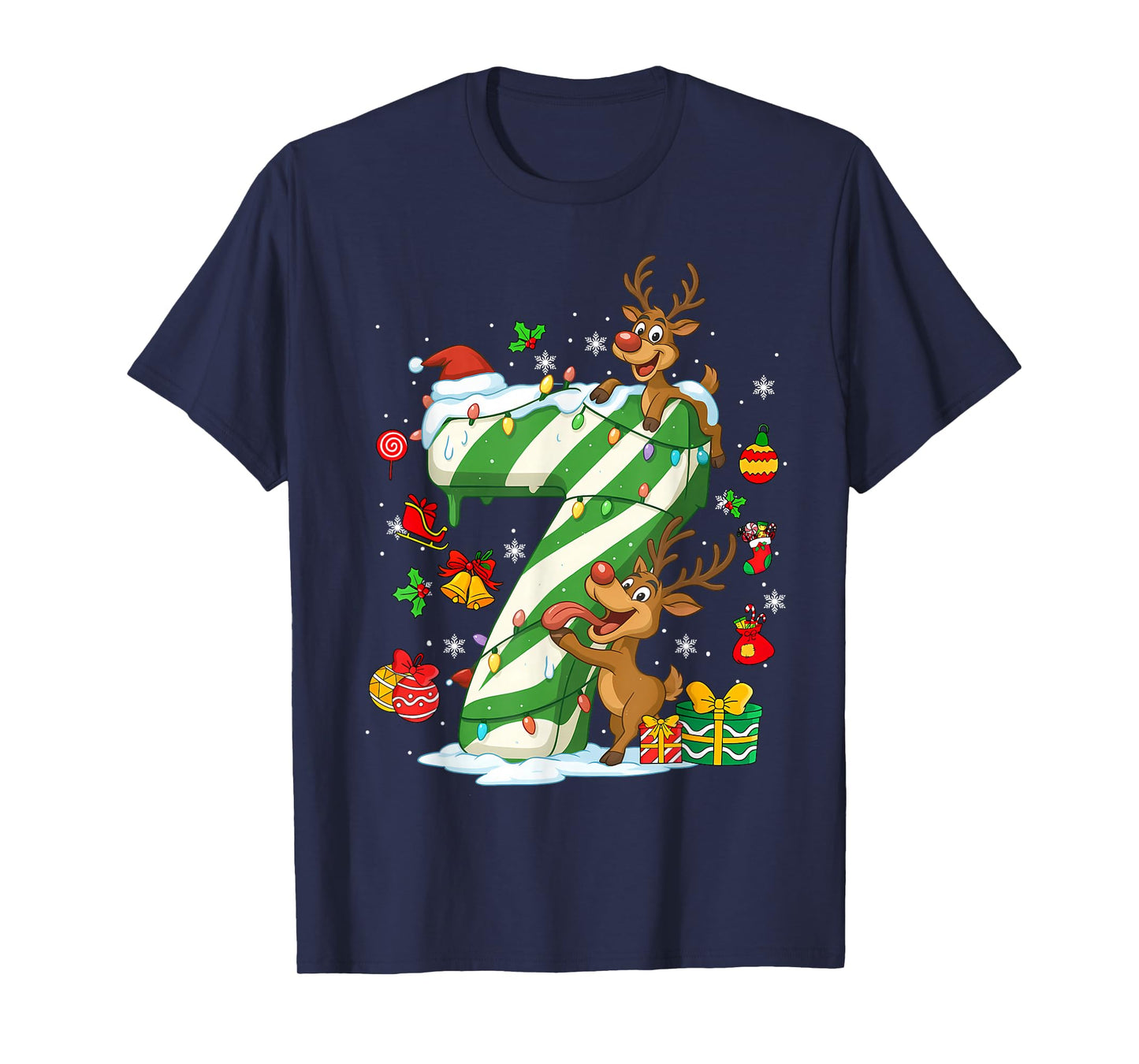 Number 67 Christmas Candy 6 7 Six Seven 6 7 Matching Couples T-Shirt