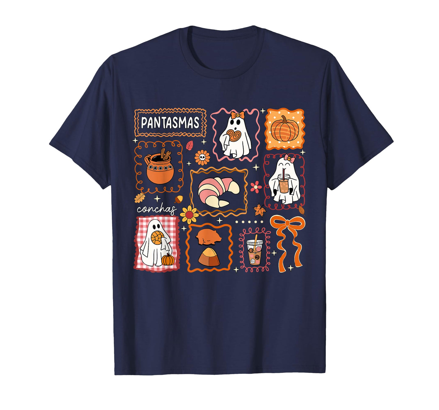 Pantasmas Ghost Funny Spooky Conchas Mexican Halloween Ghost T-Shirt