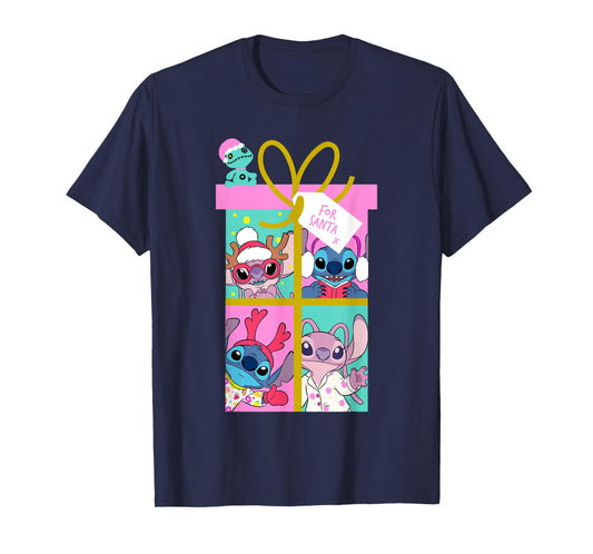 Disney Lilo & Stitch Christmas Angel & Stitch Gift For Santa T-Shirt