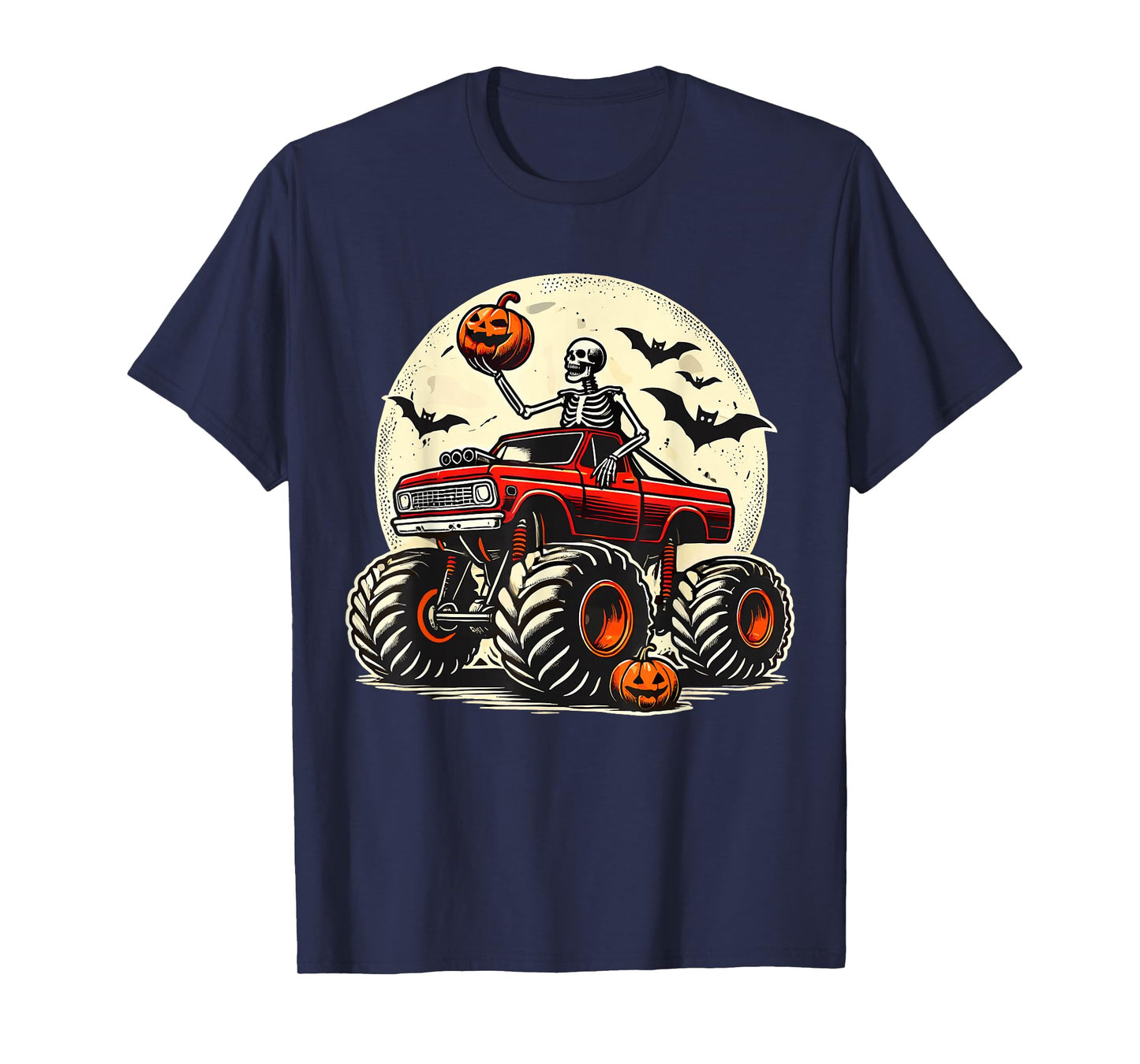 Monster Truck Skeleton Halloween T-Shirt