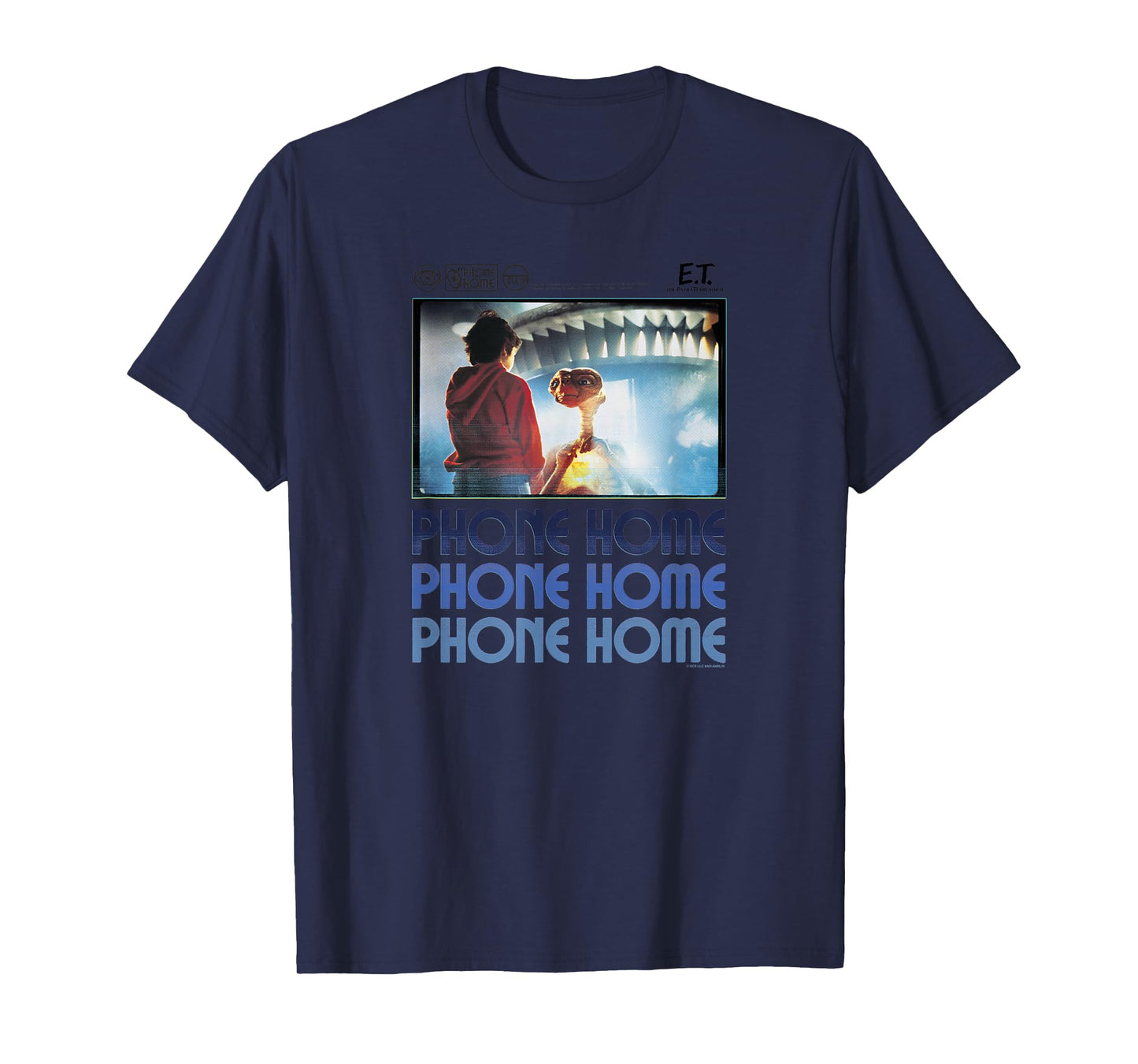 E.T. And Elliott Phone Home Spaceship Poster T-Shirt
