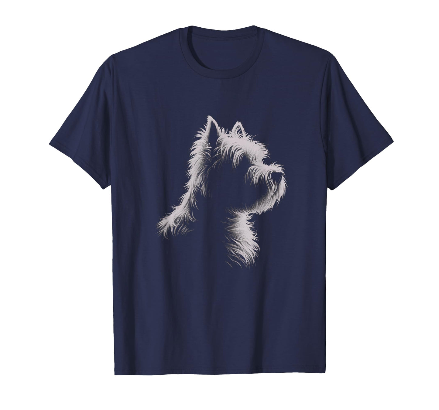 West Highland Terrier Drawing Westie Graphic Design T-Shirt