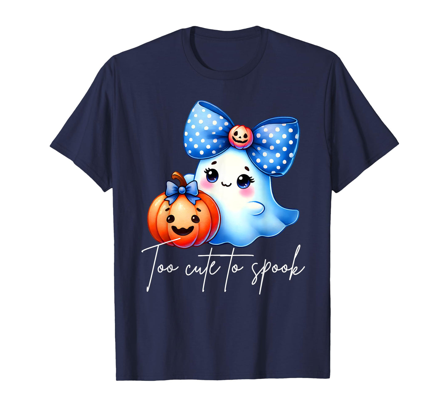 Too Cute To Spook Halloween Ghost Graphic T-Shirt