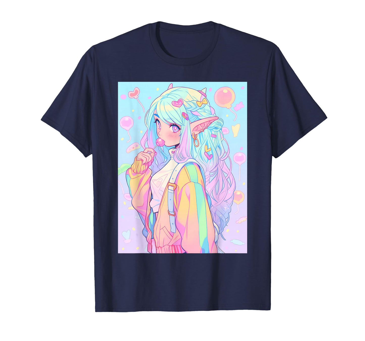 Anime Girl Pastel Kawaii Waifu Elves Girl T-Shirt