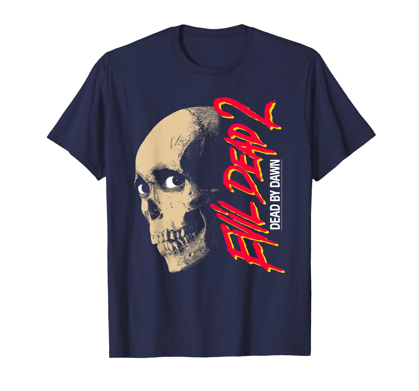 Evil Dead 2 Dead by Dawn Skull Design Horror Movie T-Shirt