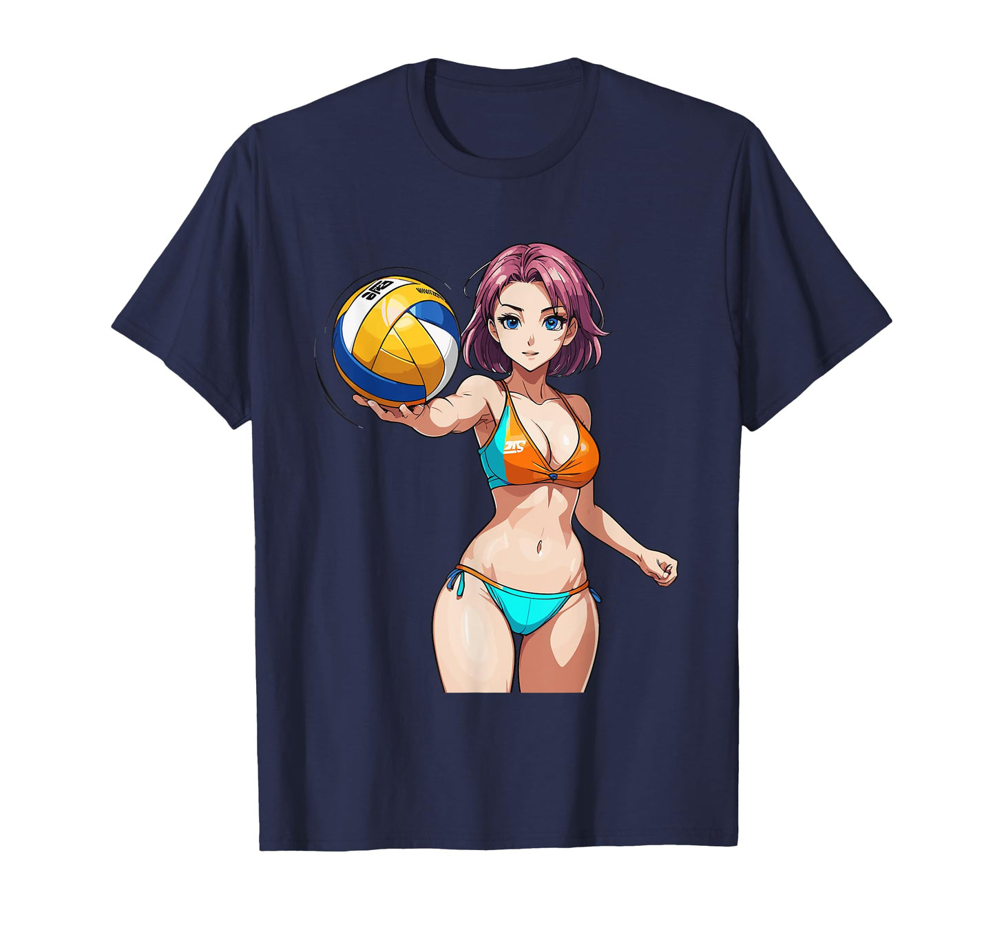 Sexy Fitness Anime Volleyball Girl in Sport Outfit T-Shirt