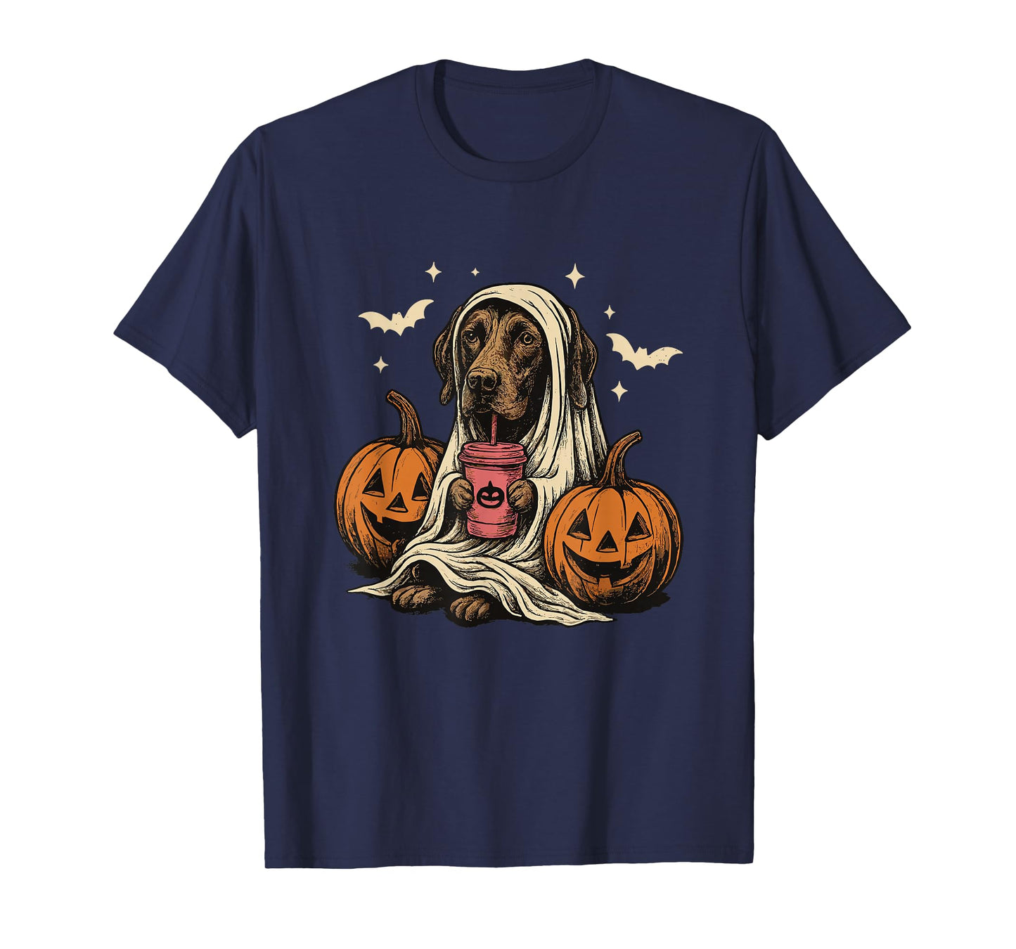 Ghost German Shorthaired Pointer Halloween Fall GSP Dog Mom T-Shirt