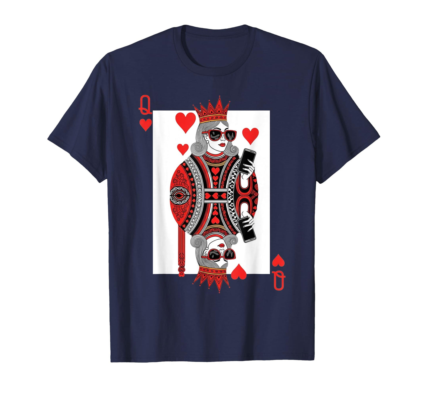 Classic Black Queen of Hearts Playing Card Poker Queen T-Shirt