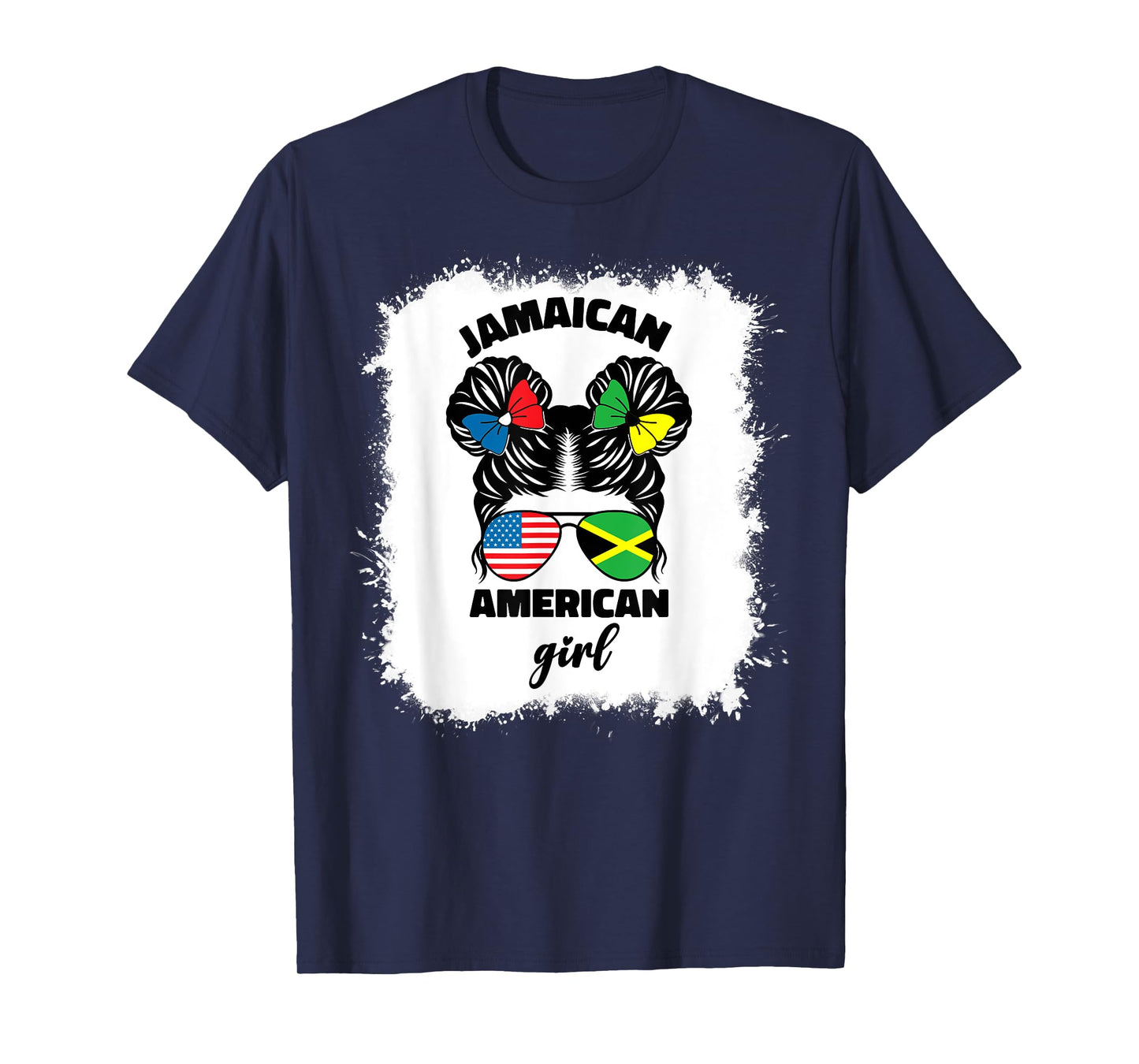 Half American And Jamaican America Jamaica Flag Kids Girl T-Shirt