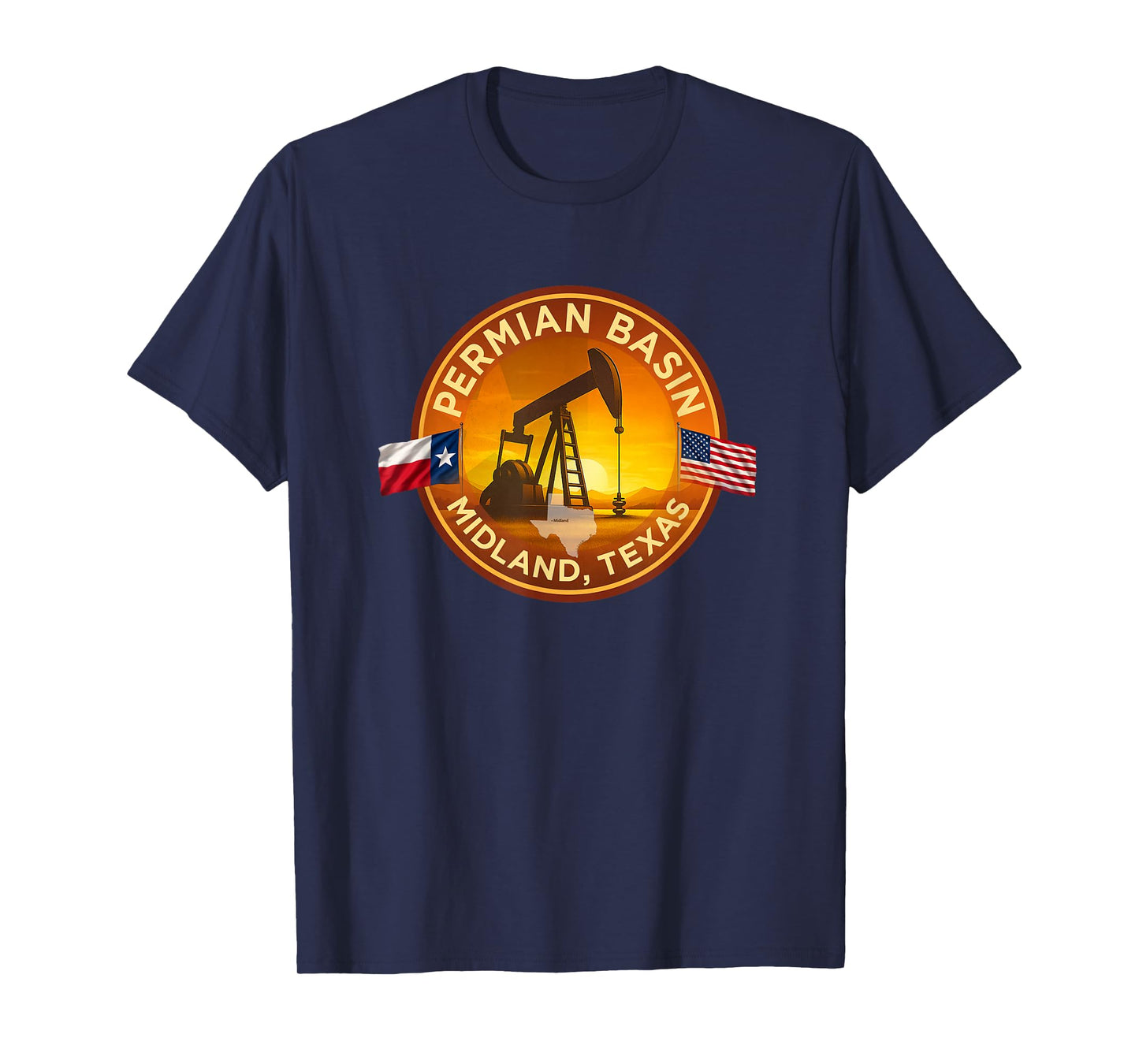 Permian Basin Midland Texas Oilfield Design T-Shirt