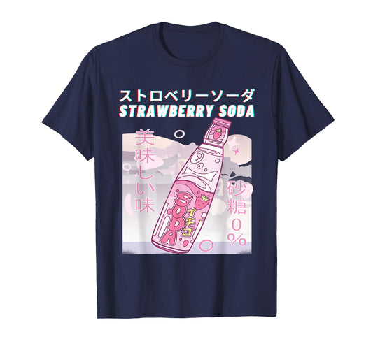 Strawberry Milk Anime Japanese Kanji Strawberry Soda T-Shirt