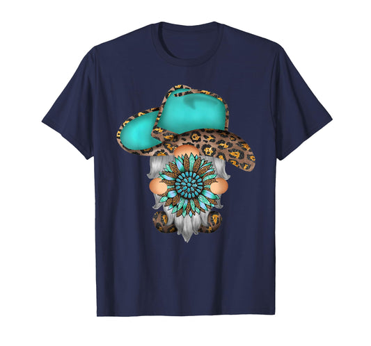 Western Texas Gnome Cowboy Hat Turquoise Cowgirl Women Girl T-Shirt