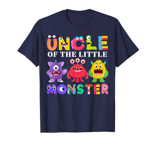 Uncle Of The Little Monster Birthday Party Family Monster T-Shirt