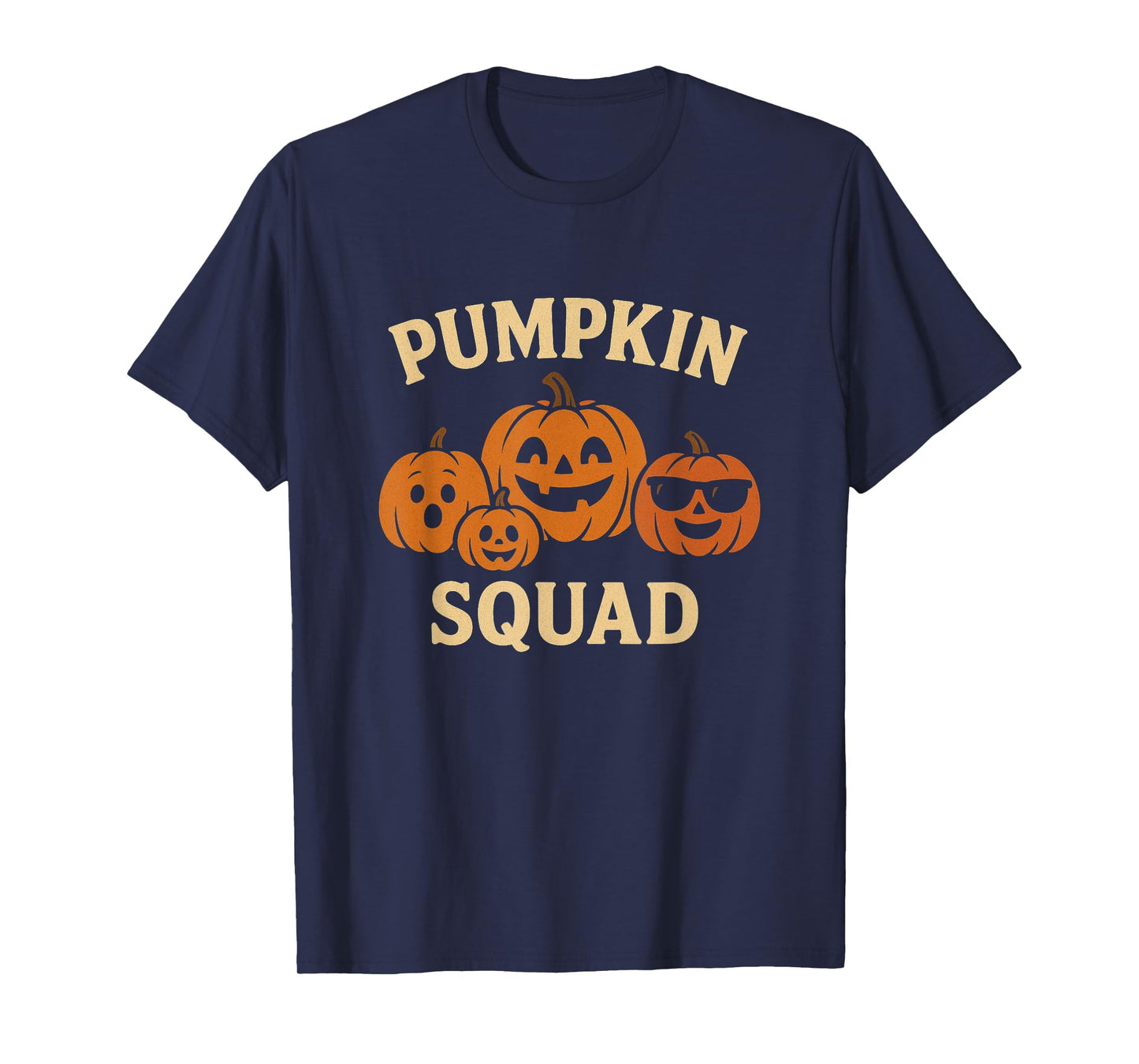 Pumpkin Squad Funny Halloween Jack-O’-Lantern Ghost Design T-Shirt
