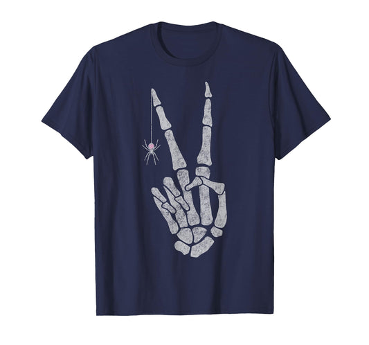 Skeleton Hands Peace Sign T-Shirt