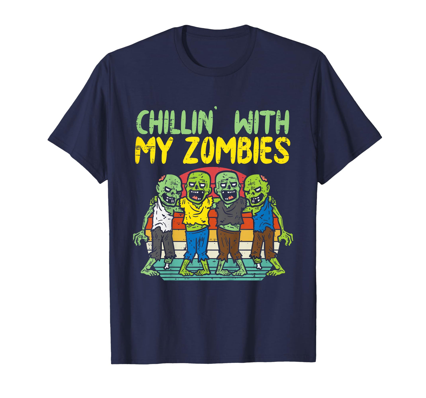 Kids Chillin With My Zombies Group Toddler Boys Halloween Kids T-Shirt