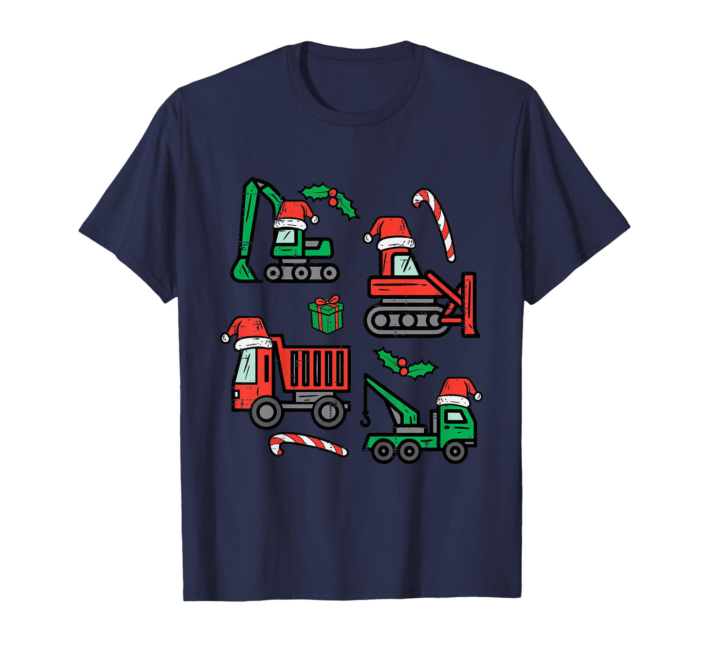 Kids Christmas Construction Vehicles Truck Xmas Boys Kids Toddler T-Shirt