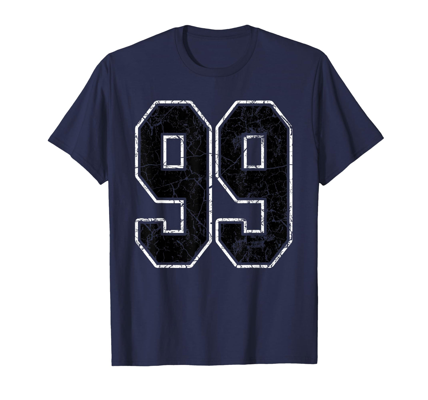 Black and White Number 99 Jersey Player Uniform #99 Fan T-Shirt