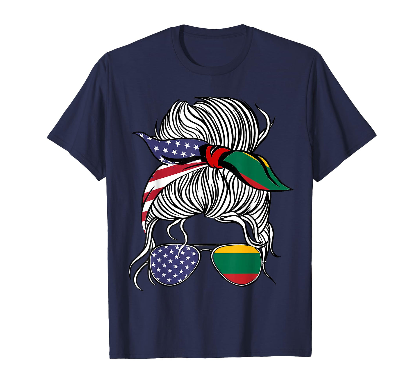 American Lithuanian Patriot Flag Women Girl Lithuania Grown T-Shirt