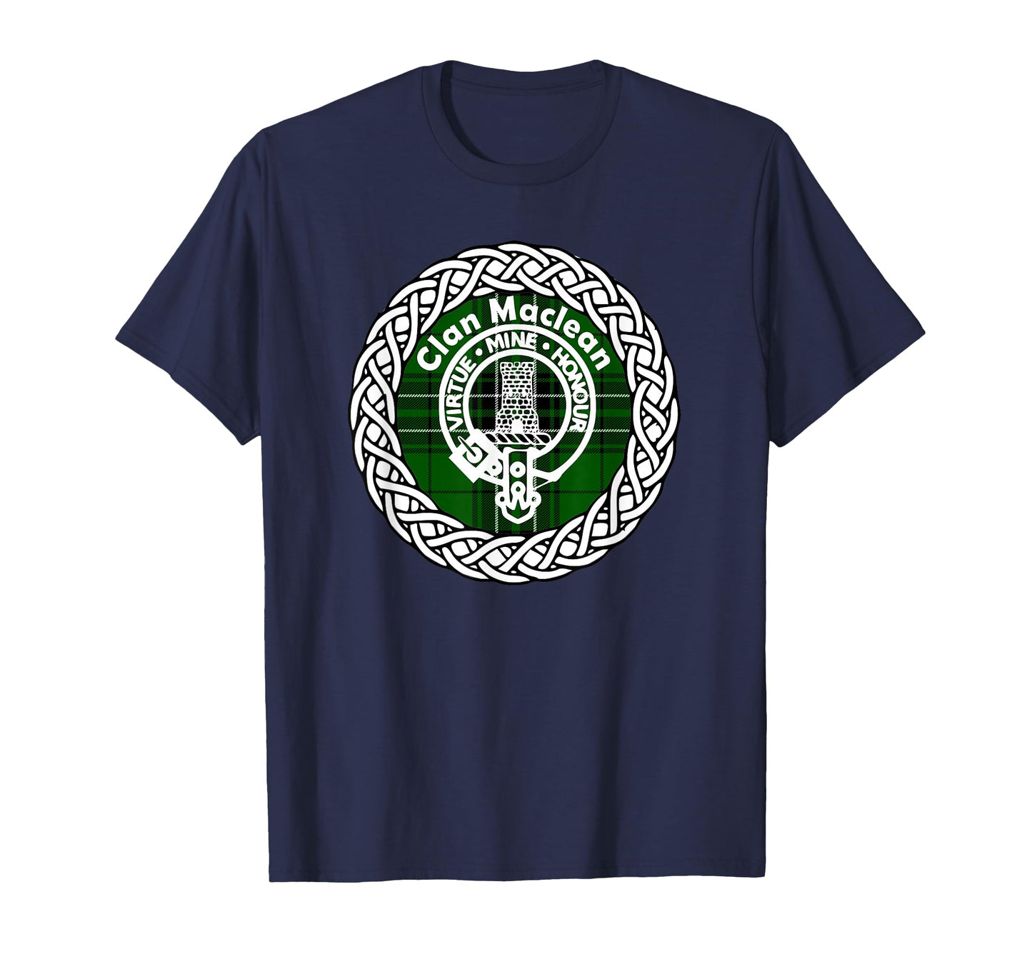 Maclean surname Scottish clan tartan crest badge t-shirt T-Shirt