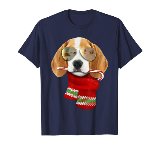 Beagle Shirt Christmas Gift for Dog Lovers Puppy Sunglasses T-Shirt for Men Women Kids
