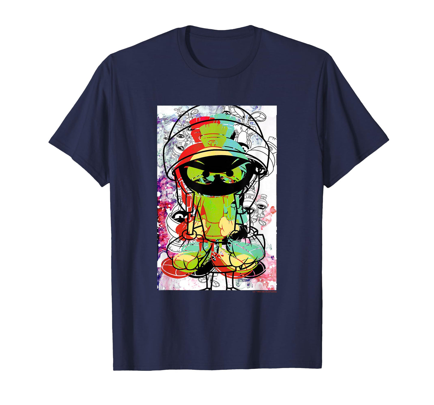 WB100 Looney Tunes Marvin The Martian Paint Sketch Portrait T-Shirt