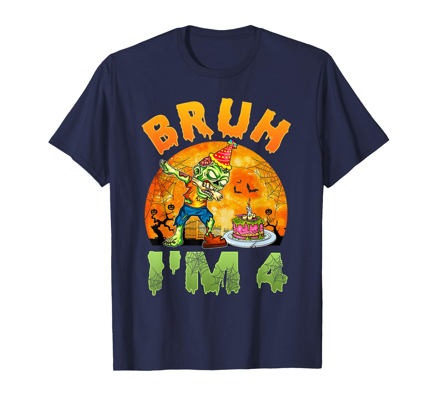 Bruh I'm 4 Years Old Boy It's My 4th Birthday Zombie Lover T-Shirt