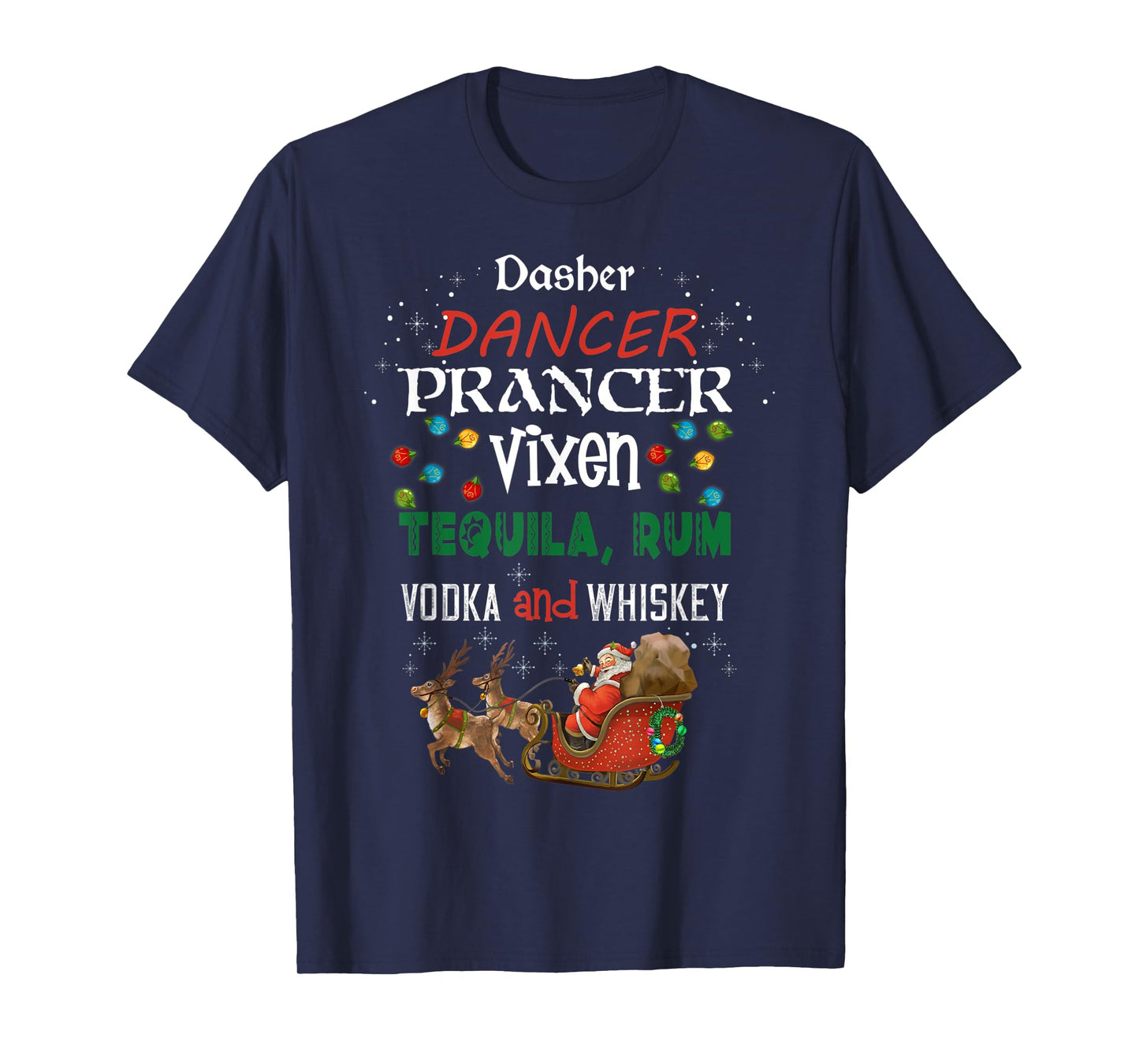 Funny Christmas Gift Dasher Dancer Prancer Moscato Party T-Shirt