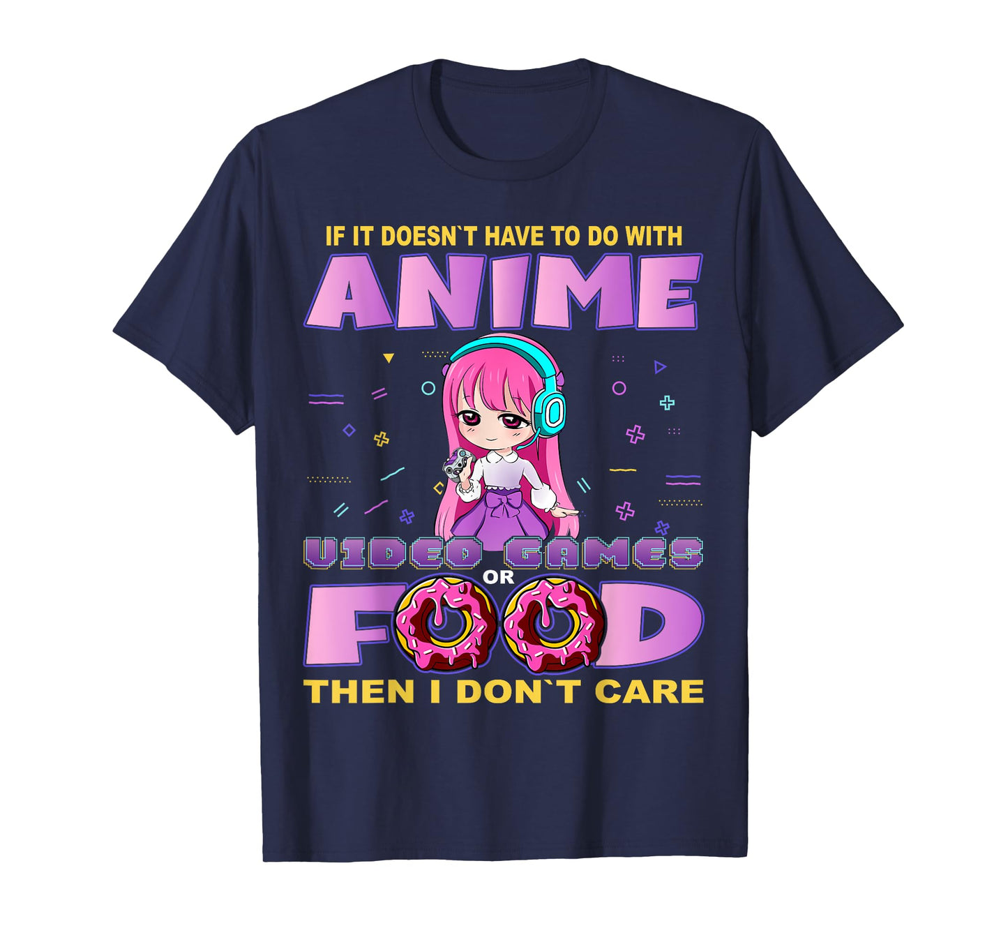 Funny Anime and Video Games Food Chibi Gaming Donut T-Shirt