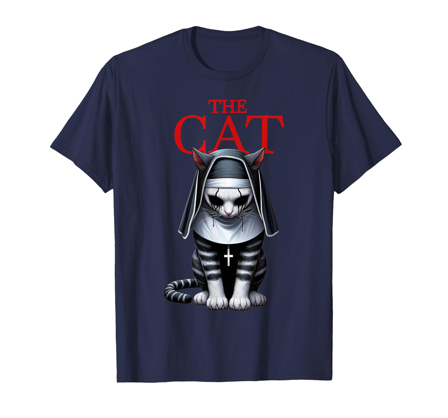 The Cat Horror Cat Halloween Scary Funny T-Shirt