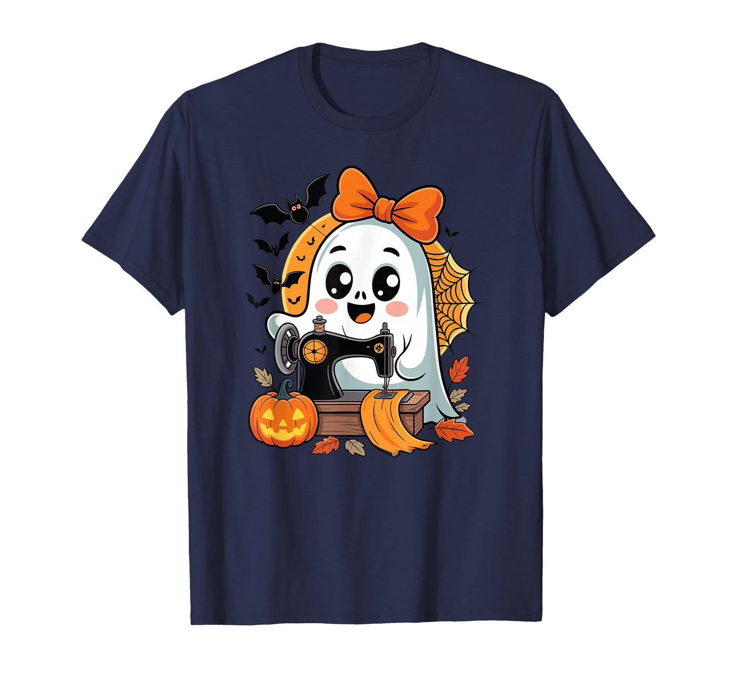 Sewing Ghost Costume for Women Cute Quilting Halloween Ghost T-Shirt