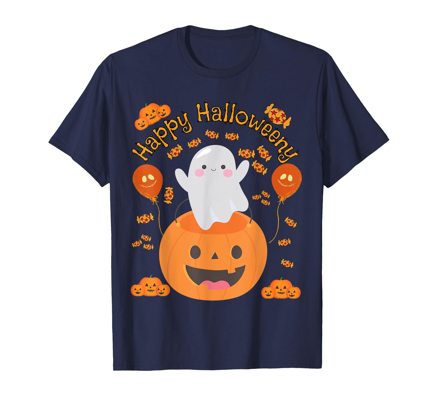Happy Halloween -y Cute Boys and Girls Costume as a Ghost T-Shirt